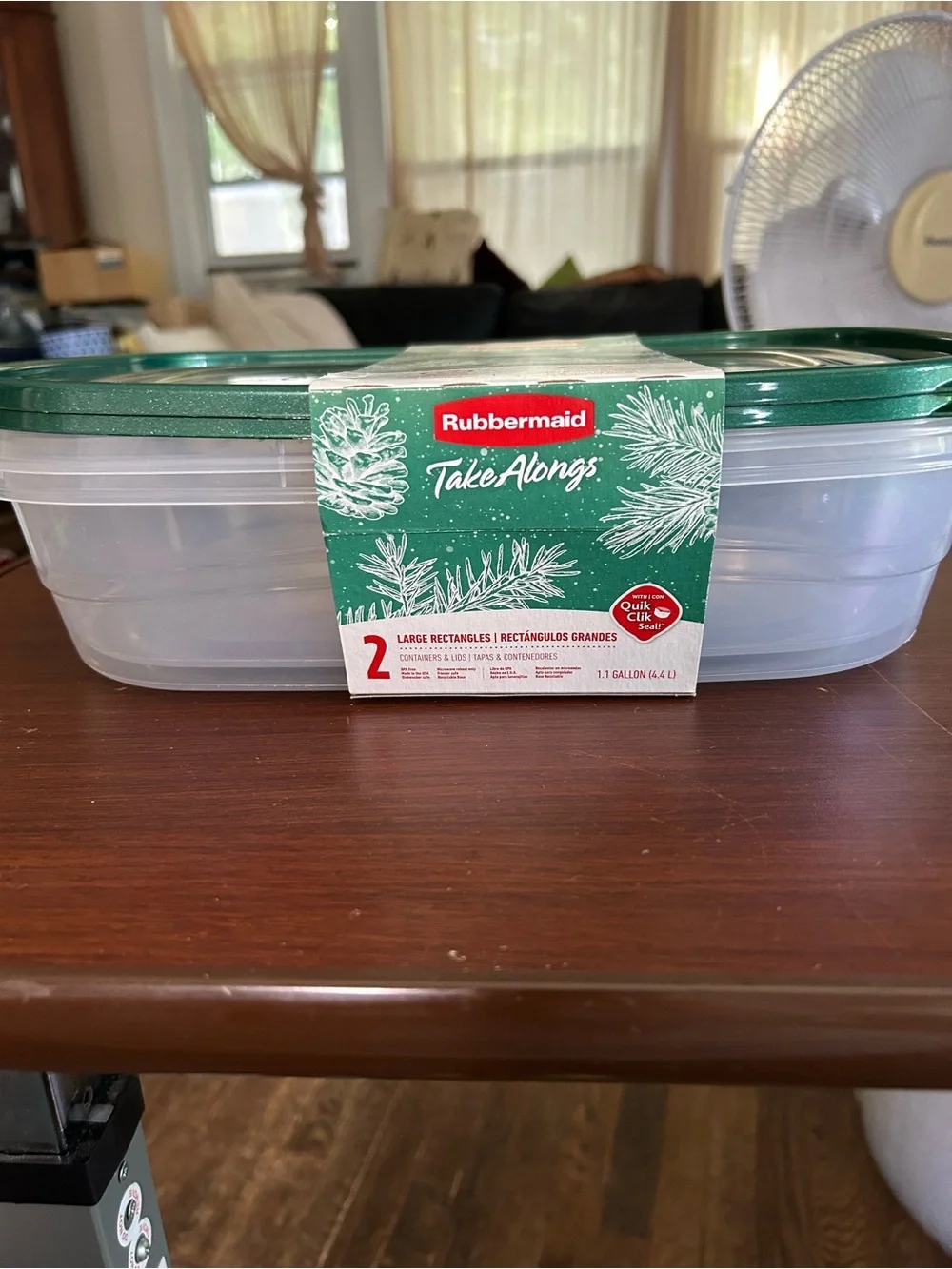 Rubbermaid Take-Alongs Deep Rectangle Food Storage Container - Green 1.1 gals